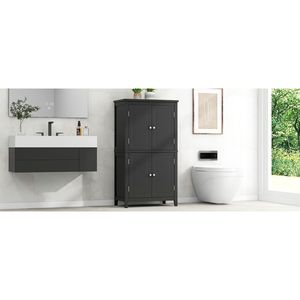 Elegante Mobile Bagno a 4 Ante Indipendente con Ripiani Regolabili - Unità Arredo Bagno - Product Image 1