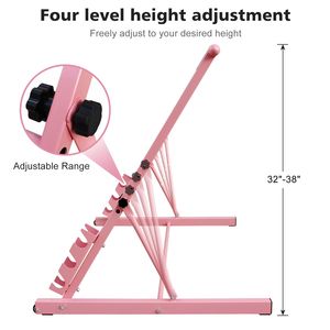 Barra da Balletto in Legno Massello Rosa da 3,5 Piedi, Altezza Regolabile 31,5-39,5 Pollici per Pratica di Danza - Product Image 4