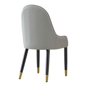 Set di 2 Sedie da Pranzo Moderne in Ecopelle Bianche e Grigie con Gambe in Metallo per Soggiorno, Sala da Pranzo o Sala Ricevimenti - Product Image 5