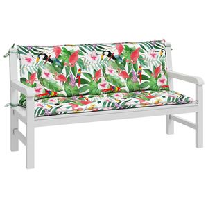 Juego de 2 Cojines Multicolor para Banco de Jardín, 100% Poliéster, para Patio y Jardín - Product Image 3