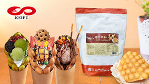 Polvo para Waffles KEIFU 1kg, Mezcla para Waffles de Burbujas Estilo Hong Kong, Mezcla para Postres con Helado y Frutas, Proveedor OEM de Taiwán - Product Image 4