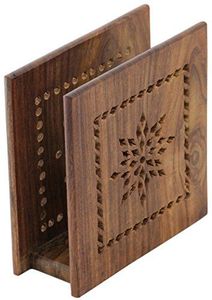 Porte-serviettes en bois exclusif, design haut de gamme, support à mouchoirs, organisateur de table à manger, décoration de maison de luxe, durable, fait main - Product Image 5