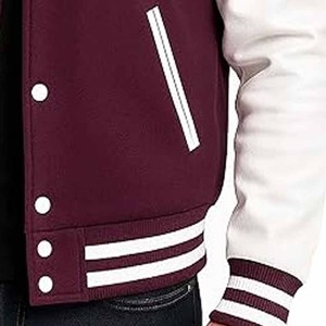ผู้ผลิต OEM เสื้อแจ็คเก็ตเบสบอลแบบ Letterman Varsity คุณภาพสูงสำหรับผู้ชาย ปักลายตามสั่ง เสื้อกันลม - Product Image 2