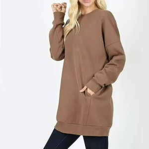 Sweat-shirt personnalisé pour femme, pull en molleton à col rond, pull oversize, sweat-shirt uni pour femme - Product Image 3