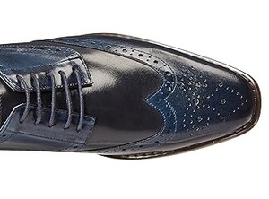 Zapatos de Cuero para Hombre de Alta Gama con Estampado Personalizado, Estilo de Oficina, Plantilla de Cuero Genuino, Color Azul, Botas de Cuero - Product Image 2
