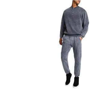 ชุดวอร์มแนววินเทจของผู้ชายชุดวอร์มแนวสตรีทแวร์เสื้อมีฮู้ดแบบเย็บปะติด - Product Image 3