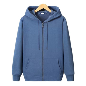 Top Selling High Quality Custom logo Blue <b>Zip</b> <b>up</b> <b>Hoodies</b> Men 100% Cotton Hooded Heavyweight Fleece Blank Oversized Men'S <b>Hoodies</b> - Product Image 1