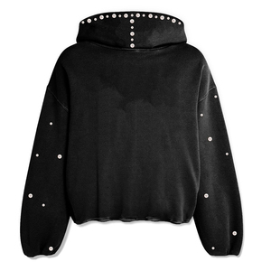 Wholesale Manufacture Women Winter Streetwear Rhinestone Hoodie 100% Cotton Material Breathable Customized Logo Printing - Product Image 6