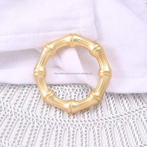 Rond de serviette en métal de bâton de bambou d'or décoratif de Table pour des accessoires d'hôtel Offre Spéciale d'anneau multifonctionnel de porte-serviettes réutilisables - Product Image 4