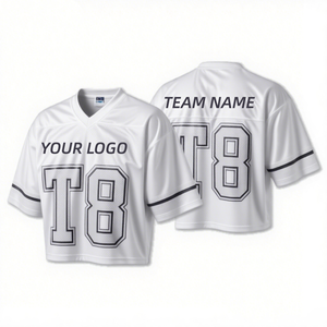 Camiseta de fútbol de corte cuadrado con estampado gráfico personalizado de alta calidad para mujer, transpirable, con cuello en V, absorbente de sudor, estilo jersey corto. - Product Image 2