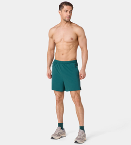 Pantalones cortos deportivos para correr para hombre, color verde azulado, con cintura elástica, bolsillos con cremallera, tela transpirable de secado rápido, ropa deportiva para entrenamiento en el gimnasio - Product Image 6