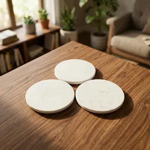 Trending Luxury Marble <b>Coasters</b> Set Natural Stone Waterproof Eco Friendly <b>Drink</b> <b>Coasters</b> for Indoor Home Villa and Hotel - Product Image 4
