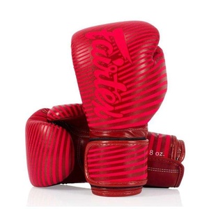 นวมชกมวย Fairtex รุ่น Red Lining หนังแท้สั่งทำพิเศษ ปิดแบบ Hook Loop สำหรับมวยไทย ซานด้า MMA ฝึกซ้อม ระดับมืออาชีพ - Product Image 1