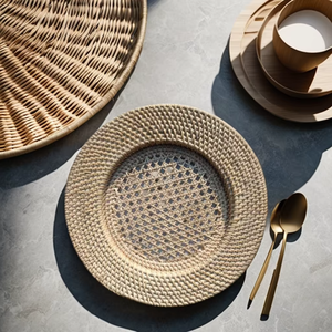 Plato de Servir de Ratán Hecho a Mano, Ecológico, Rústico y de Lujo, con Opciones Personalizadas para Hoteles, Restaurantes y Bodas - Product Image 4