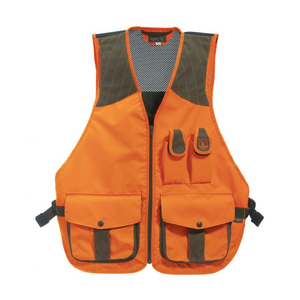 Gilet de chasse en toile antistatique robuste, multi-poches, orange, pour le terrain, gilet utilitaire extérieur, durable et respirant - Product Image 1