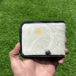High Quality Genuine Cowhide Hair <b>Wallet</b> Mens <b>Compact</b> Leather Money Holder Handmade Rustic Premium Style - Product Image 2