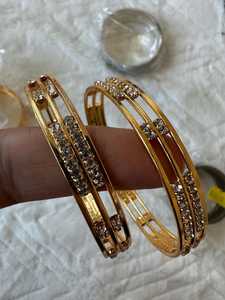 Bracelet en laiton plaqué or de qualité supérieure, fait à la main, traditionnel, classique, vintage, bracelet de mariage pour femmes, bijoux de mode - Product Image 6