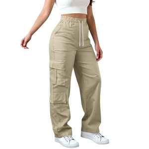 <b>Women's</b> Vintage High Waist <b>Jogger</b> Cargo Pants Drawstring Baggy Wide <b>Leg</b> Trousers Casual Streetwear Pencil Pants for <b>Women</b> - Product Image 3