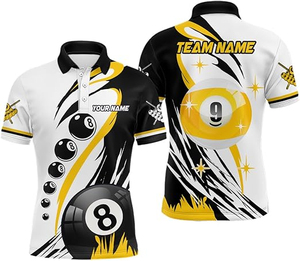 Camiseta de Snooker Personalizada para Hombre, Jersey de Billar para Equipo, Sublimada, Manga Corta, Tela Twill, Secado Rápido, Transpirable, Tallas Grandes - Product Image 4