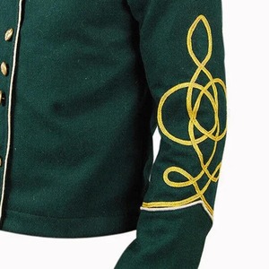 Men's <b>Black</b> <b>Wool</b> Hussar Jacket With Gold Embroidery And Faux Fur Collar Formal Winter <b>Coat</b> For Uniforms - Product Image 6