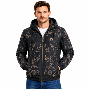 All Over Embroidery Men's <b>Jackets</b> Hooded <b>Lightweight</b> Unisex Fashion Regular Fit Outerwear Custom Logo Factory Direct Supplier - Product Image 2