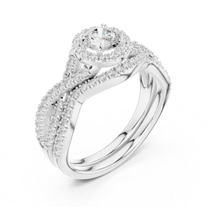 แหวนหมั้นเพชรทรงกลมทองคำโรสโกลด์ 14K สำหรับผู้หญิง |   เพชรที่เพิ่งเพาะเลี้ยง - Product Image 6