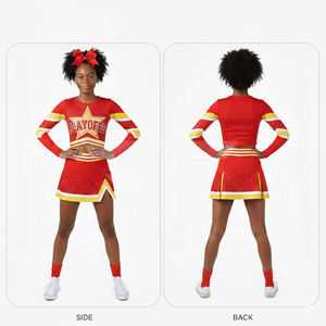 Uniforme de Animadoras Personalizado a Precio de Fábrica, con Pedrería Brillante, Logotipo Impreso de Alta Calidad, Spandex Transpirable, Servicio OEM - Product Image 1