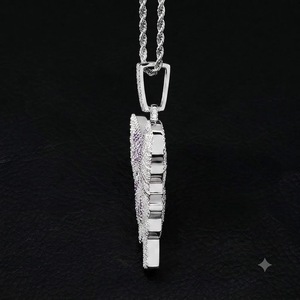 Pendentif Papillon Plaqué Or Rose 18 carats et Argent avec Incrustation de Zircon Micro-Serti, Breloque Thème Unisexe, Bijou Tendance, Cadeau - Product Image 5