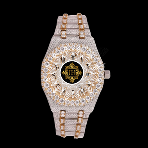 Reloj de Cuarzo con Diamantes Moissanite Clásicos de Exportación India, Reloj de Lujo para Hombre, Estilo Ejecutivo, Resistente a los Arañazos, Disponible para la Venta - Product Image 1