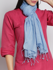 Écharpe unie en lin 100 % écologique faite à la main pour femme, étole rayée pour l'été – Vente en gros Fabricant - Product Image 4
