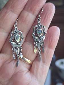 Pendientes Vintage de Plata de Ley con Concha de Abulón, Joyería Artesanal con Piedras Preciosas, Diseño Elegante para Mujer, Venta al Por Mayor para Exportación - Product Image 2