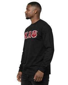 Maglietta a Maniche Lunghe con 3 Lettere Kappa Alpha Psi, Design Vintage Nero, Abbigliamento per Fraternità Greca, Comfort e Stile Premium - Product Image 3