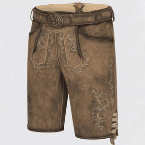 Shorts Lederhosen traditionnels bavarois pour hommes, 100 % polyester satiné, taille mi-haute, fermeture boutonnée, séchage rapide, anti-plis, imperméables, élégants - Product Image 6