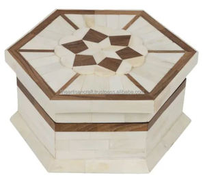 Caja de Almacenamiento de Joyas Rectangular con Incrustaciones de Hueso Hecha a Mano por Artesanos - Estilo Moderno, Duradera, Tamaño y Color Personalizables - Product Image 1