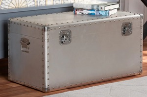 Caja de metal plateada multiusos, ideal para almacenamiento de documentos en el hogar u oficina y para guardar artículos esenciales diarios, procedente de la India. - Product Image 4