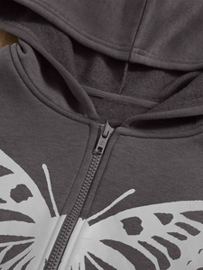 Sudadera con capucha y cremallera de última moda, personalizada, estilo streetwear de invierno, de lujo, con parche de chenilla bordado, talla grande. - Product Image 3