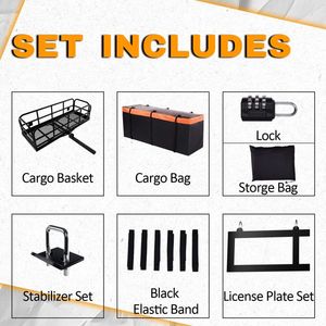 Heavy Duty Steel Hitch Cargo Rack 500 Lbs <b>Trailer</b> Luggage Carrier 60\" X 24\" X 14\" 500 Lbs Capacity <b>Folding</b> Cargo Carrier - Product Image 6