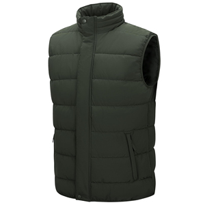 Chaleco Acolchado de Forro Polar con Cuello Alto Color Borgoña para Hombre, Marca GENERSA SPORTS, Cierre de Cremallera, Resistente al Viento, Secado Rápido, Transpirable, Informal, para Invierno - Product Image 3