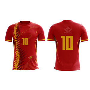 เสื้อฟุตบอลชายสีน้ำเงิน เบอร์ 10 พิมพ์ลายแบบ Sublimation คอกลม แขนสั้น ระบายอากาศได้ดี ผลิตจากโพลีเอสเตอร์ ชุดฟุตบอลทีมแบบสั่งทำ - Product Image 6