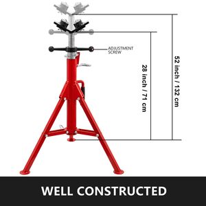 Soporte Ajustable para Soldadura de Tuberías de 1500 LB con 4 Bolas de Transferencia, Cabezal en V, Patas Plegables de 28-52 Pulgadas, Máquina Elevadora de Tuberías Tipo 1107A - Product Image 2