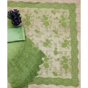 FILET DE CONCEPTION SUR LE TRAVAIL DE BRODERIE LOURDE SAREE AVEC BANGLORI BLOUSE PARTY WEAR PISTA - Product Image 1