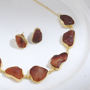 Conjunto de Collar de Perlas de Latón Chapado en Oro de 18K Hecho a Mano, Unisex, Clásico, con Aretes a Juego para Fiestas - Product Image 1