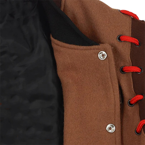 Varsity <b>Jackets</b> For Boys Brown Color <b>Winter</b> Wool Fabric With <b>Leather</b> Sleeves Letterman Style College Varsity <b>Jacket</b> - Product Image 6