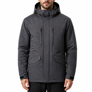 Veste de ski imperméable à capuche pour homme avec fermeture éclair et logo personnalisé, vêtements d'hiver pour homme, veste chaude pour homme - Product Image 1