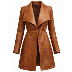 Ladies <b>Genuine</b> Sheep Skin Leather Jacket Dyed Breathable Waterproof Eco-Friendly with Wool Lining for Travel Daily Use - Product Image 6