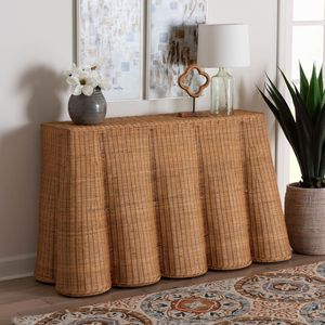 Premium Rattan <b>Console</b> <b>Table</b> Handmade Natural Woven Entryway <b>Storage</b> Cabinet for Modern Living Room Furniture - Product Image 6