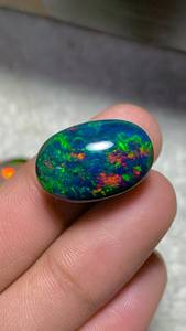 Opale noire éthiopienne naturelle, taille poire, cabochon, pierre précieuse en vrac, jeu de couleurs multibrillantes, 18x24x8mm, 8 carats, pour la fabrication de bijoux - Product Image 3