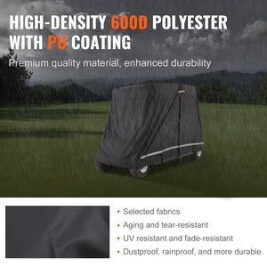 Copertura Completa Impermeabile, Anti-UV e Antipolvere in Poliestere 600D per Golf Cart a 2+2 Posti - Product Image 3