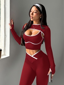 Conjunto Deportivo de Tres Piezas para Mujer, Leggings de Compresión, Sujetador Deportivo y Chaqueta, Ropa para Ejercicio Físico - Product Image 3