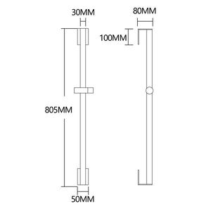 Barra scorrevole per doccia in acciaio inossidabile da 31,5 pollici, nichel spazzolato, senza foratura, accessori per bagno, accessori per box doccia - Product Image 6